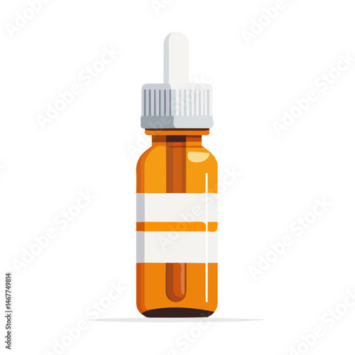 Liquid Medicine Flat vector, minimalist design, isolated on a white background.