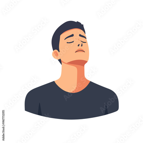Flat vector Breathing Exercise, minimalist design, isolated on a white background.