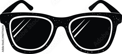 Black silhouette vector design of biodegradable sunglasses for sustainability concepts