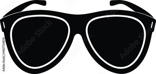 Simple and elegant black silhouette design of biodegradable sunglasses for eco-conscious concepts