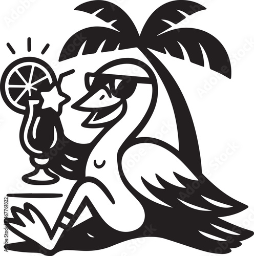 Bird on the beach vector