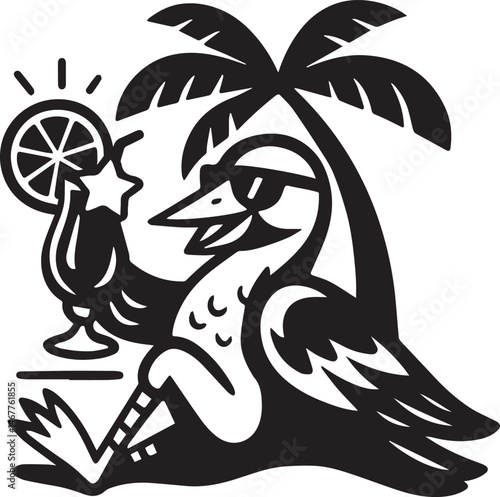 vector illustration of a tropical island