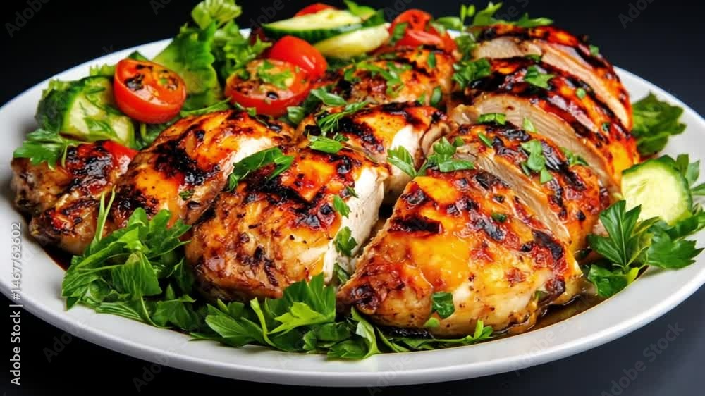 Grilled Chicken Breast with Salad: A Delicious and Healthy Meal Grilled Chicken Breast with Salad: A Delicious and Healthy Meal