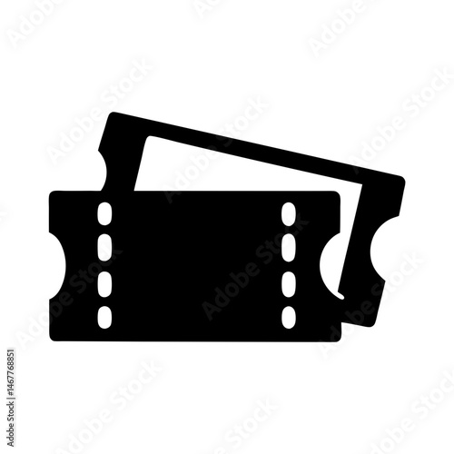 Two black entrance tickets representing admission to events or entertainment