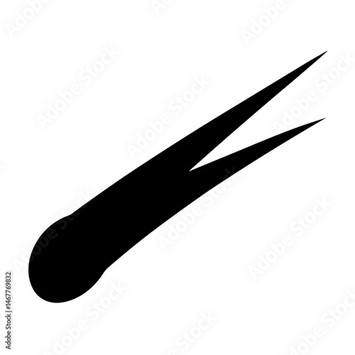 Black Silhouette Image Depicting a Shooting Star or Comet Streaking Through Space