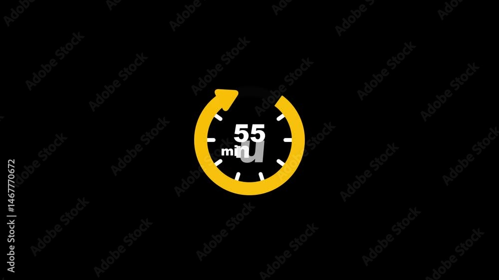 55 minutes timer symbol color style isolated on black background. 55 min time circle icon.55 minutes timers Clocks, Timer 55 minute icon, countdown icon. Time measure. The chronometer icon 55 minutes timer symbol color style isolated on black background. 55 min time circle icon.55 minutes timers Clocks, Timer 55 minute icon, countdown icon. Time measure. The chronometer icon