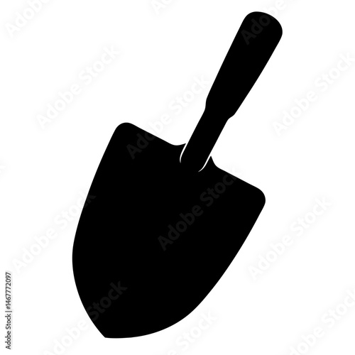 Silhouette of a garden spade or shovel used for digging and gardening