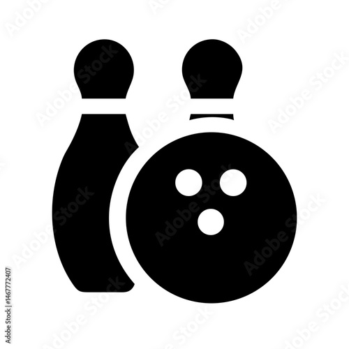 Icon of a bowling ball and pins representing the sport