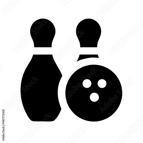 Icon of a bowling ball and pins representing the sport