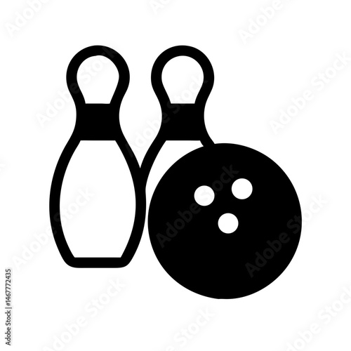 Icon of a bowling ball and pins representing the sport