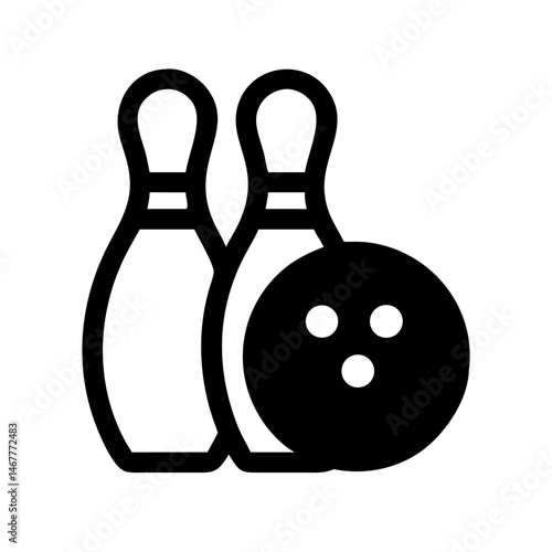Icon of a bowling ball and pins representing the sport