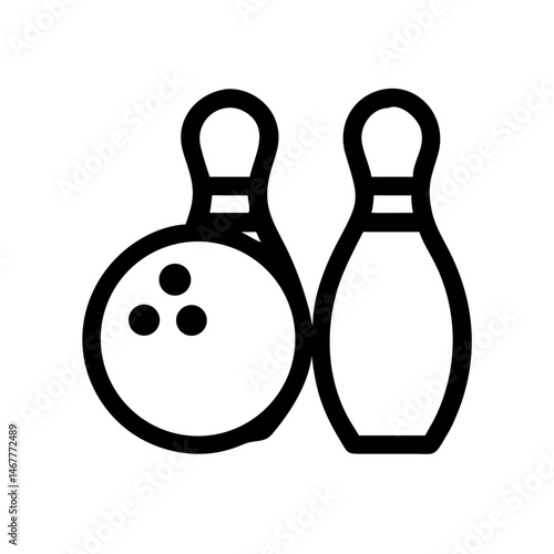 Icon of a bowling ball and pins representing the sport
