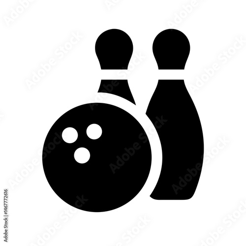 Icon of a bowling ball and pins representing the sport