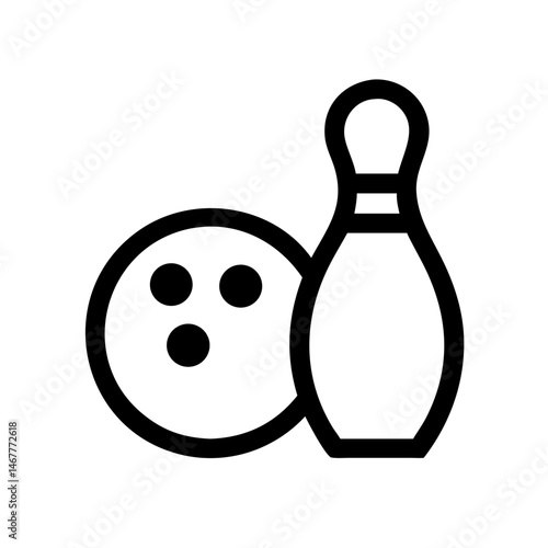Icon of a bowling ball and pins representing the sport