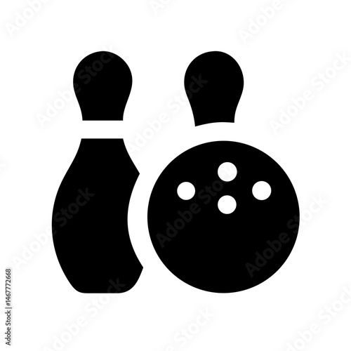 Icon of a bowling ball and pins representing the sport