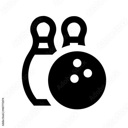 Icon of a bowling ball and pins representing the sport