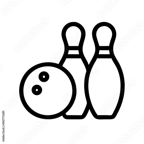Icon of a bowling ball and pins representing the sport