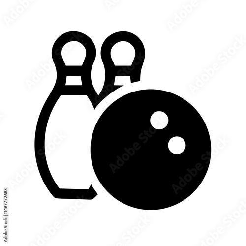 Icon of a bowling ball and pins representing the sport