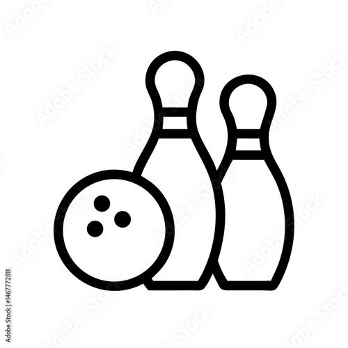 Icon of a bowling ball and pins representing the sport