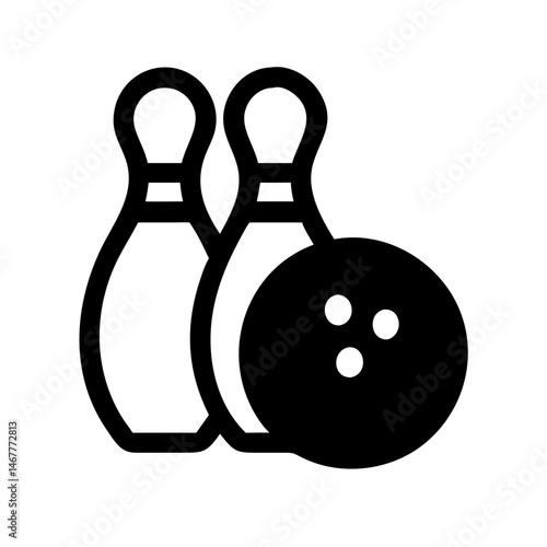 Icon of a bowling ball and pins representing the sport