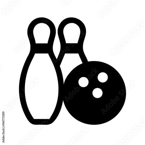 Icon of a bowling ball and pins representing the sport