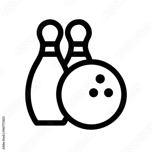Icon of a bowling ball and pins representing the sport