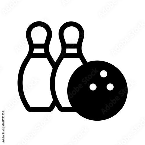 Icon of a bowling ball and pins representing the sport