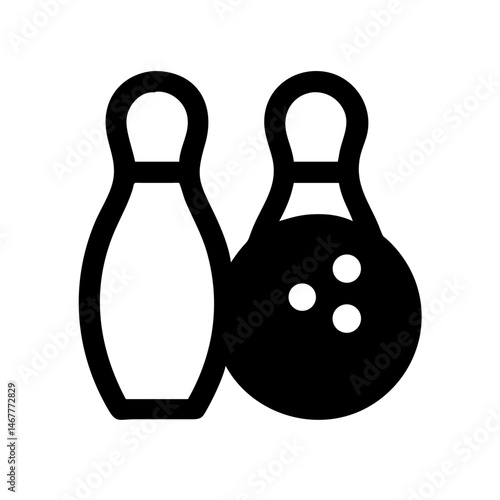 Icon of a bowling ball and pins representing the sport