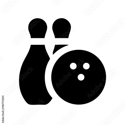 Icon of a bowling ball and pins representing the sport