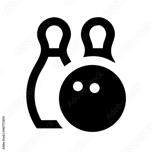 Icon of a bowling ball and pins representing the sport