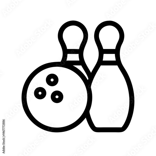 Icon of a bowling ball and pins representing the sport