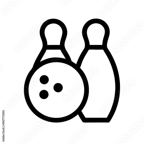 Icon of a bowling ball and pins representing the sport