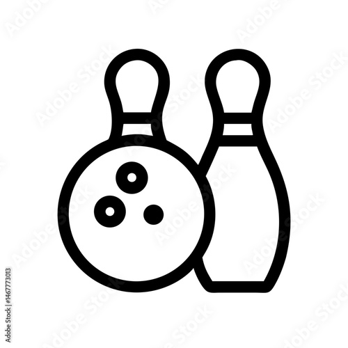 Icon of a bowling ball and pins representing the sport