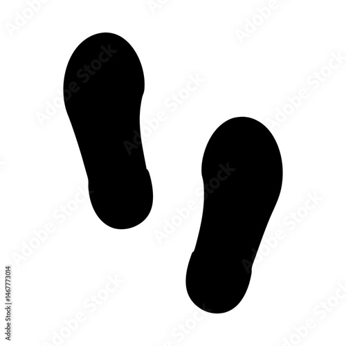 Pair of Sole Footprints Left in the Sand or on Paper