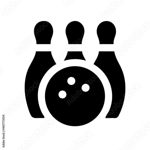 Icon of a bowling ball and pins representing the sport
