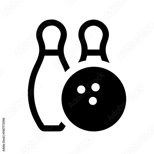 Icon of a bowling ball and pins representing the sport