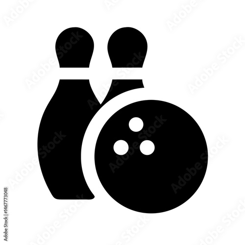 Icon of a bowling ball and pins representing the sport