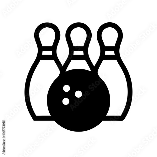 Icon of a bowling ball and pins representing the sport