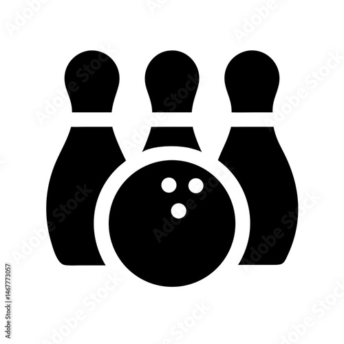 Icon of a bowling ball and pins representing the sport