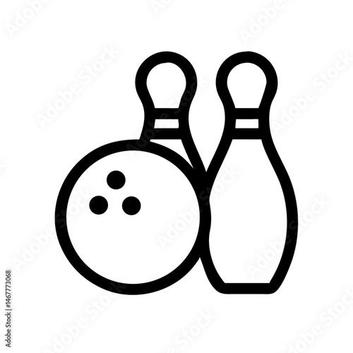 Icon of a bowling ball and pins representing the sport
