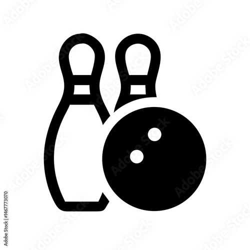 Icon of a bowling ball and pins representing the sport