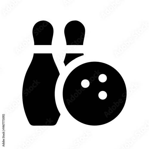 Icon of a bowling ball and pins representing the sport