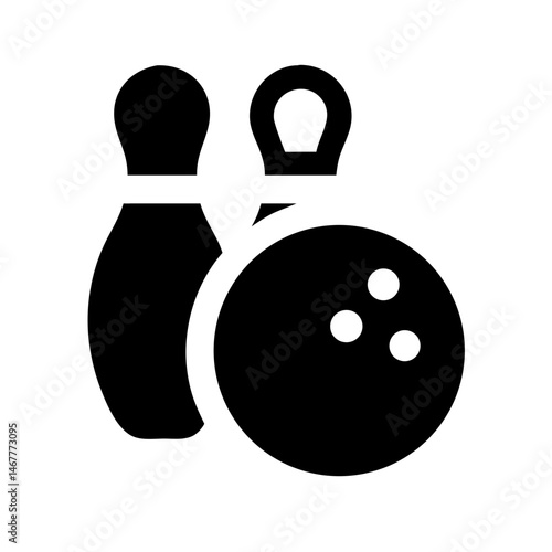 Icon of a bowling ball and pins representing the sport