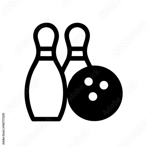 Icon of a bowling ball and pins representing the sport