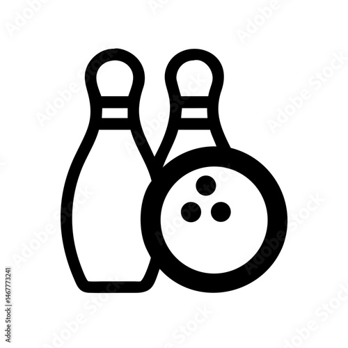 Icon of a bowling ball and pins representing the sport
