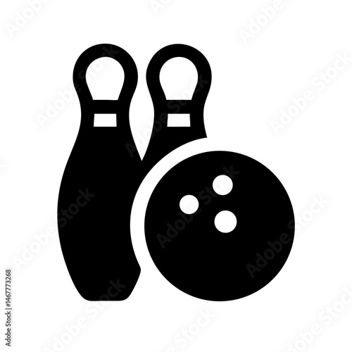 Icon of a bowling ball and pins representing the sport