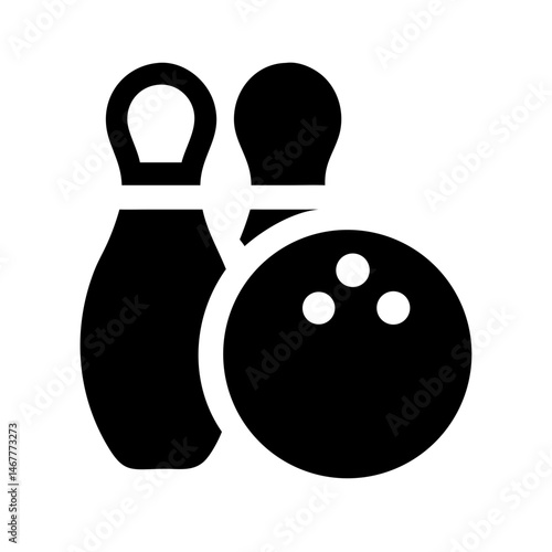 Icon of a bowling ball and pins representing the sport