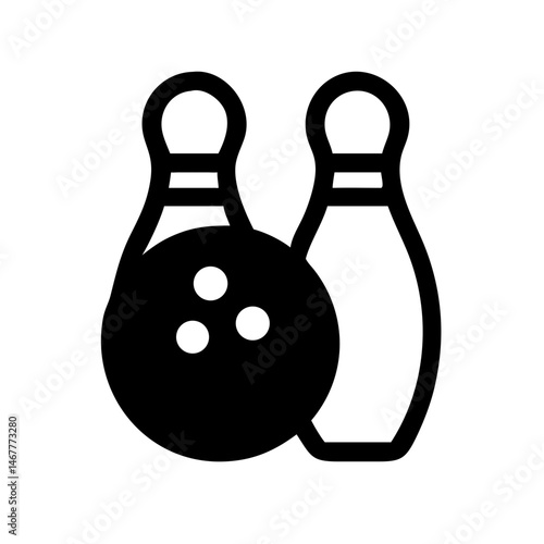 Icon of a bowling ball and pins representing the sport