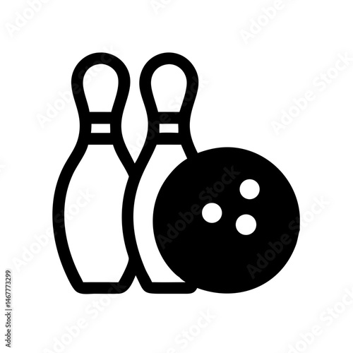 Icon of a bowling ball and pins representing the sport