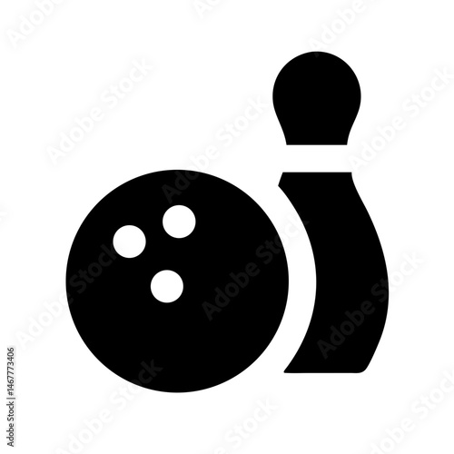Icon of a bowling ball and pins representing the sport